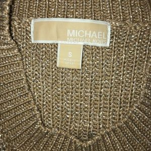 Beige / tan with gold Michael kors woven sweater
